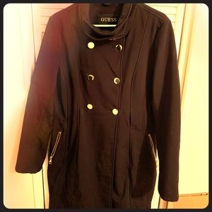 Black Coat with gold buttons- Guess